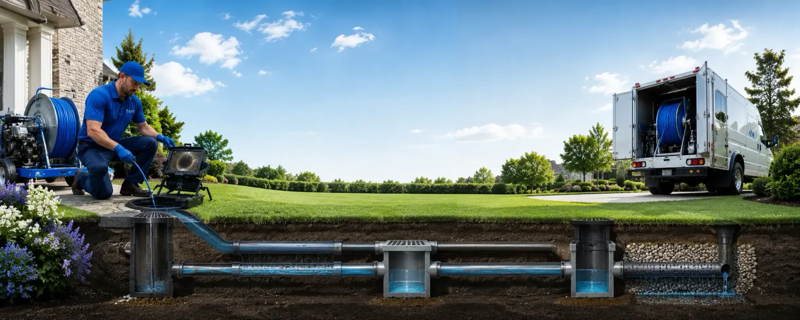 Outdoor drain cleaning information for West Bend, IA